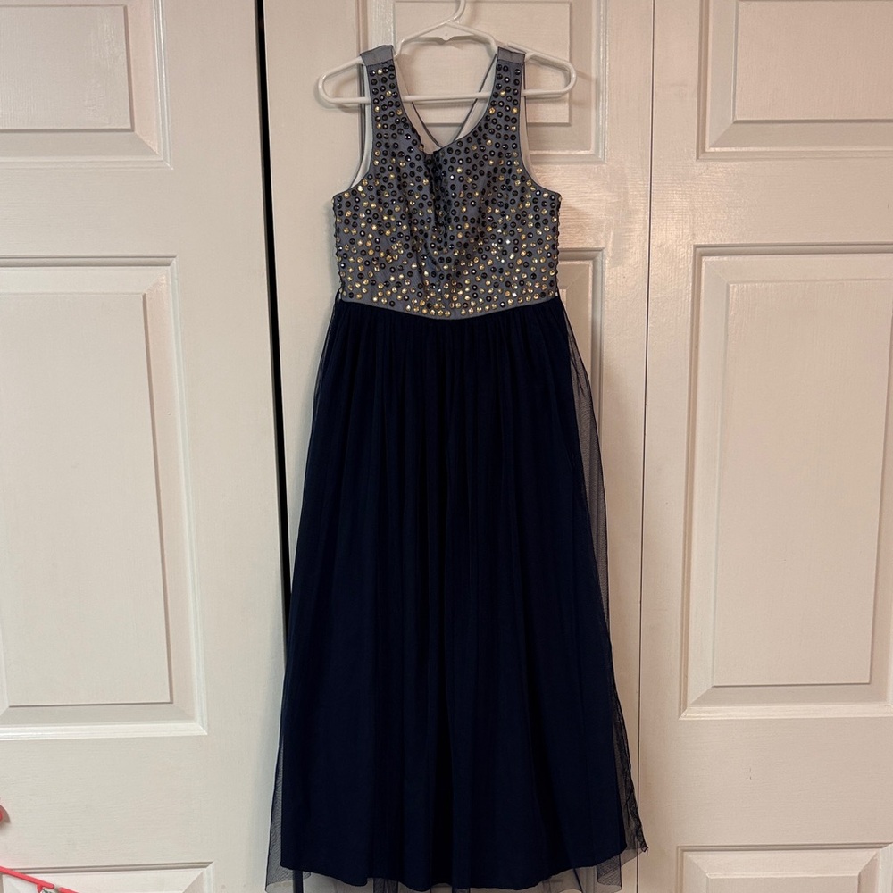 Xtraordinary Navy and Silver Formal Kids Dress